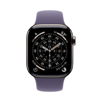 Apple Watch Series 11, 42 mm, Nalural Titanium GPS+Cellular, Purple Fog Sport Band M/L